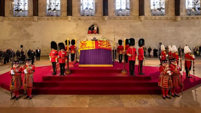 Queen lying in state at Westminster Hall