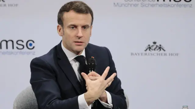 Президент Франции Эммануэль Макрон на Мюнхенской конференции по безопасности