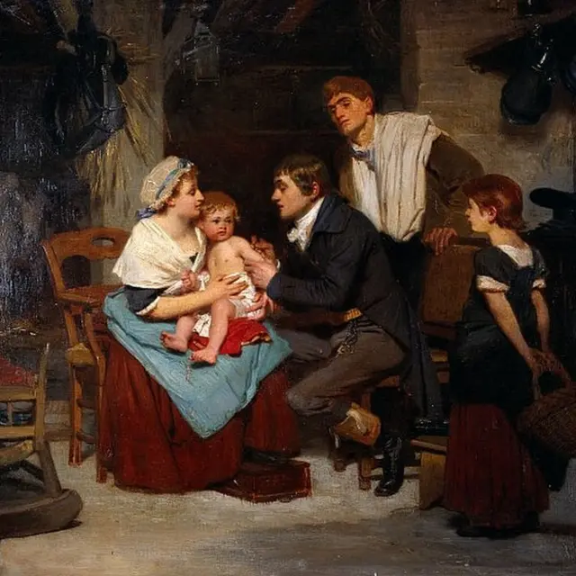 Vacunando a un niño