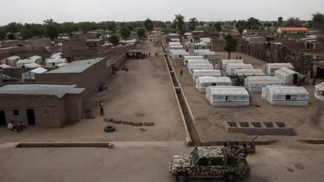 Nigeria army dey patrol IDP camp for Maiduguri