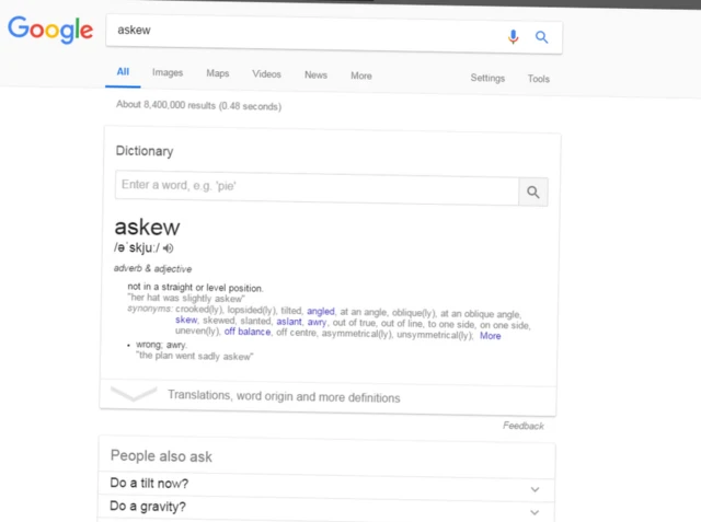 Páginaaposta menos 1.5busca do Google para a palavra "askew"