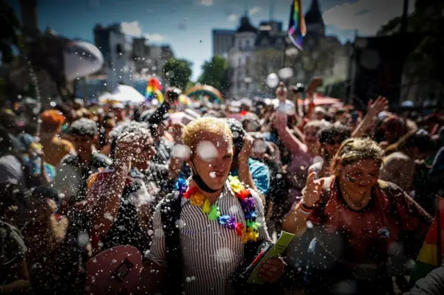 People in Buenos Aires celebrated the city's 30th Pride Parade which, after the virtual edition of 2020, returned to the streets.