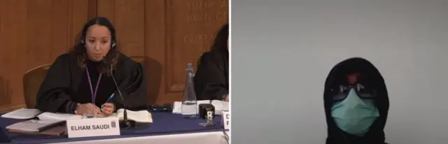 این زن با چهره پوشیده درباره چگونگی کشته شدن برادرش توضیح می‌داد