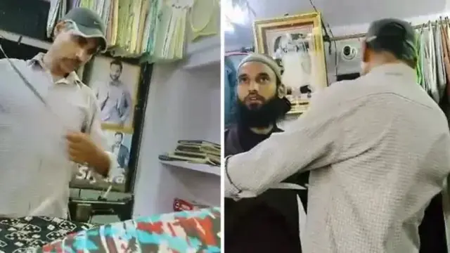 कपडाको नाप लिँदै