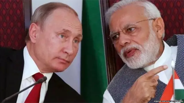 राष्ट्रपति व्लादिमीर पुतिन और प्रधानमंत्री पीएम मोदी