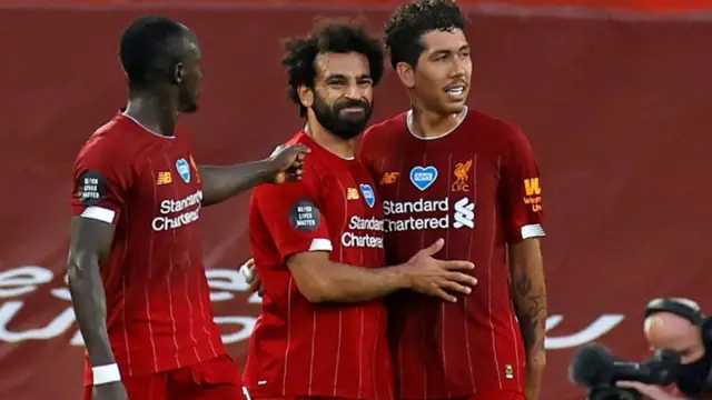 Mané, Salah y Firmino.