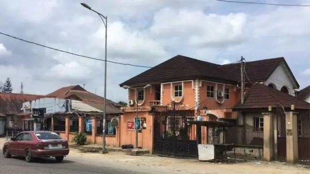 Front view of a hotel