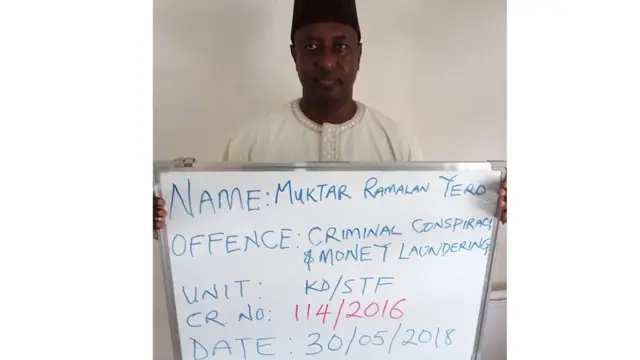 Yero pẹlu patako ẹsun ti wọn fi kan an