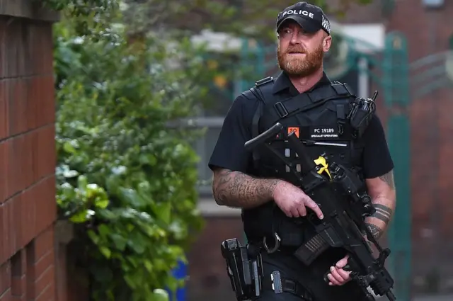 Policía británico en Manchester