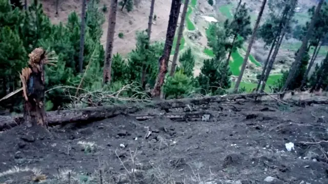 बालाकोटमधल्या घटनास्थळाचा पाकिस्तानी लष्काराने ट्वीट केलेला फोटो.