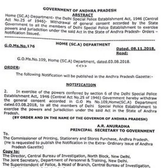 ఆంధ్రప్రదేవ్ సీబీఐ సమ్మతి ఉపసంహరణ