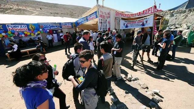 Jornalistas no Acampamento Esperança