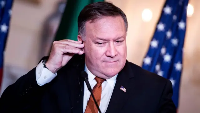 US Secretary of State Mike Pompeo at the State Department in Washington DC, 7 May 2018