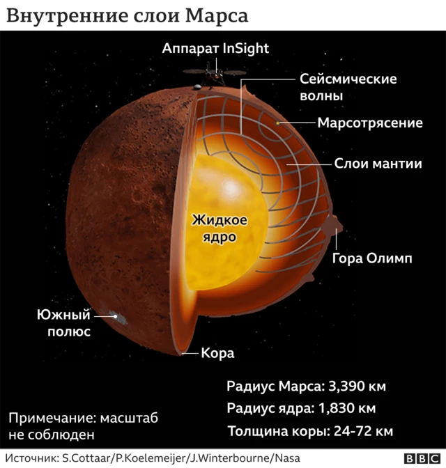 Ученые узнали, как устроен Марс. У планеты жидкое ядро и толстая кора ...