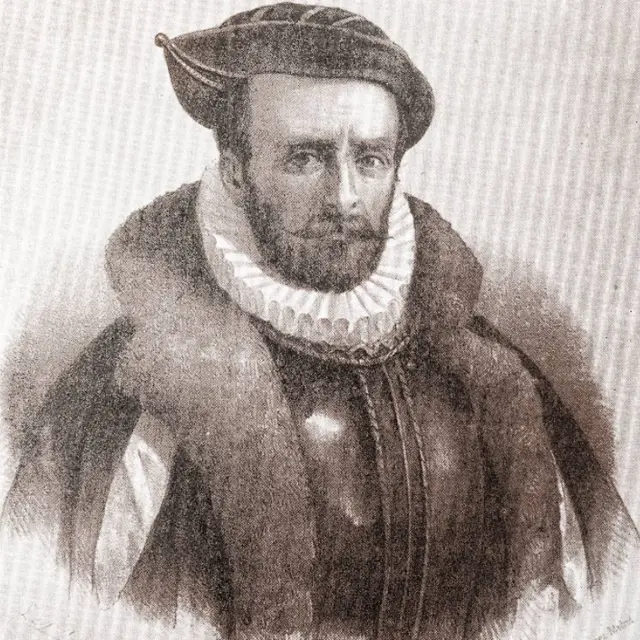 Picha ya Alvaro de Mendaña de Neira. Historia ya Mwanajeshi wa jeshi la majini la ufalme wa Uhispania (Madrid, 1854).