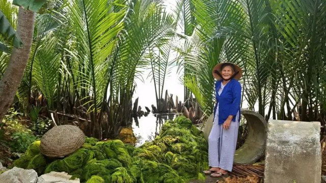 امرأة وسط أشجار المانغروف