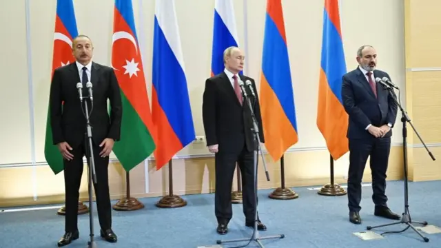 Əliyev - Paşinyan - Putin görüşü
