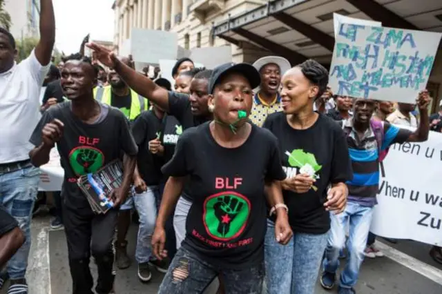 BLF movement stage dia own rally to show support for Mr Zuma.