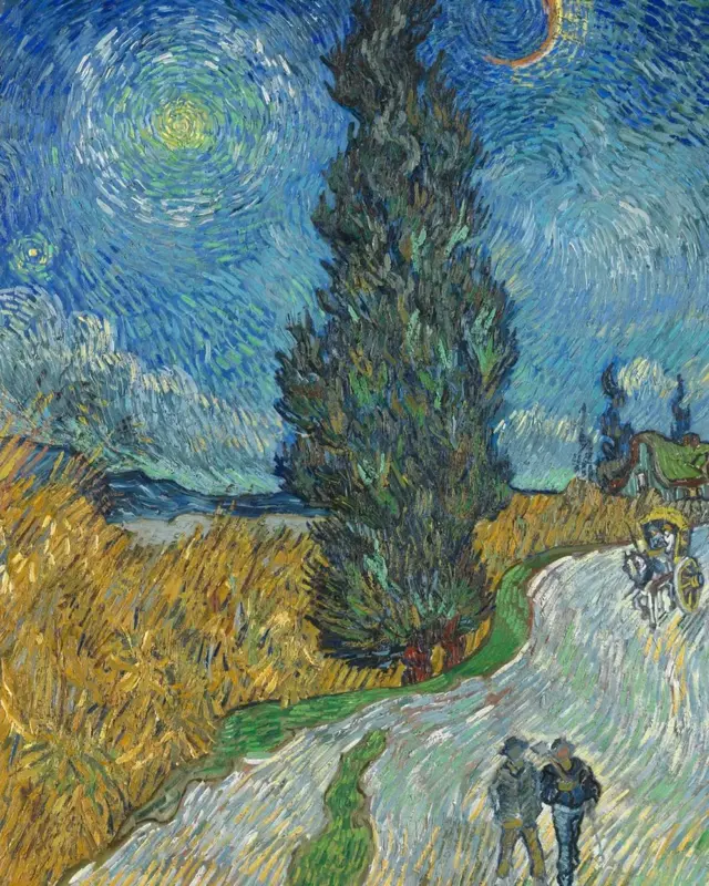 لوحة "طريق الريف في بروفانس في المساء"