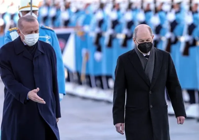 Cumhurbaşkanı Recep Tayyip Erdoğan ve Almanya Başbakanı Olaf Scholz
