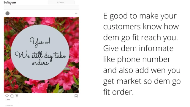 instagram post wit message