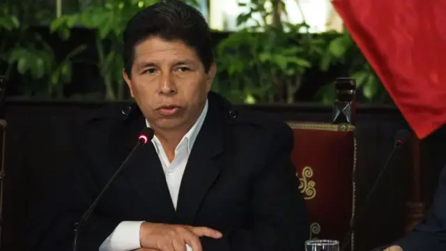 Pedro Castillo este martes en rueda de prensa.