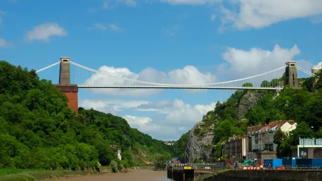 El puente colgante de Clifton en Bristol, Inglaterra.