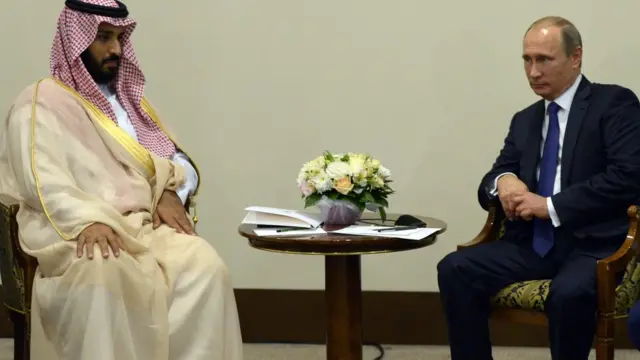 Саудовский принц Мухаммед бен Салман и Владимир Путин