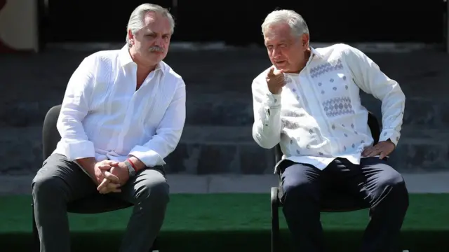 El presidente argentino, Alberto Fernández, durante una visita a su par mexicano Andrés Manuel López Obrador.