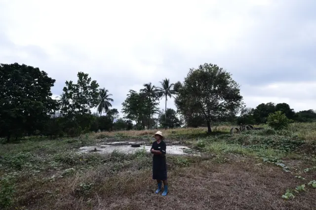 คนยืนกลางที่ดิน