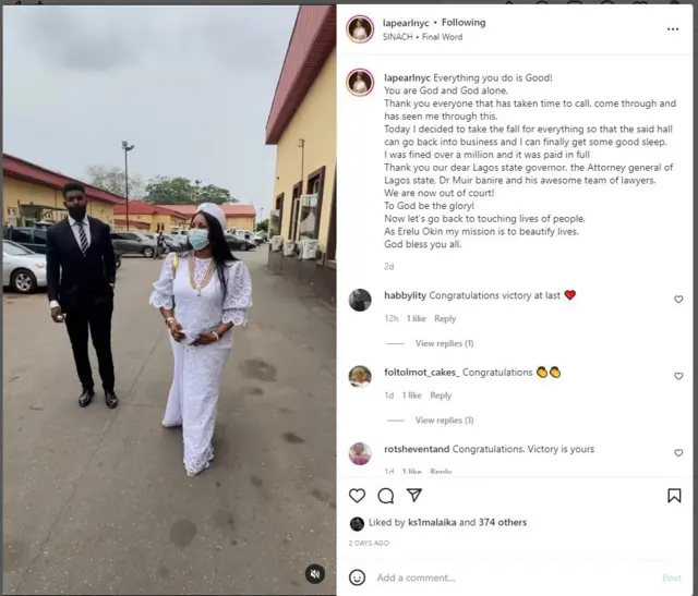 Ohun ti Erelu Ọkin kọ soju opo Instagram rẹ