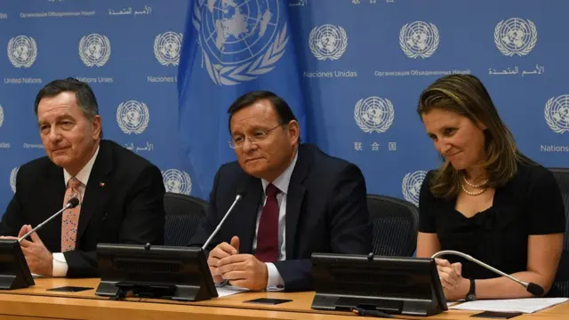 Cancilleres de Chile, Perú y Canadá