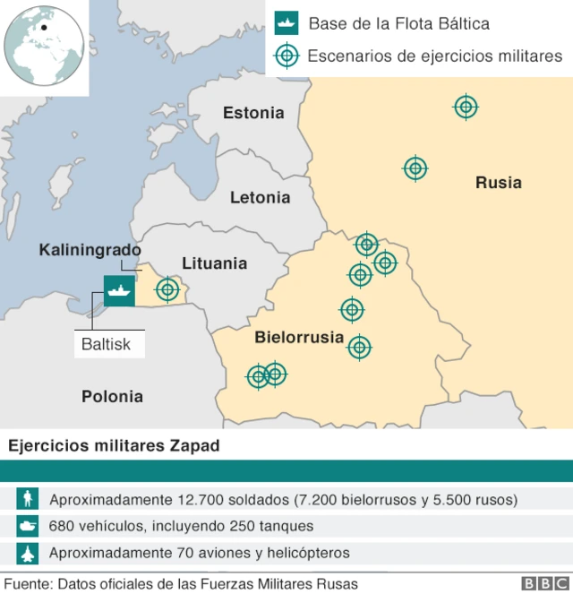 Mapa de la operación Zapad