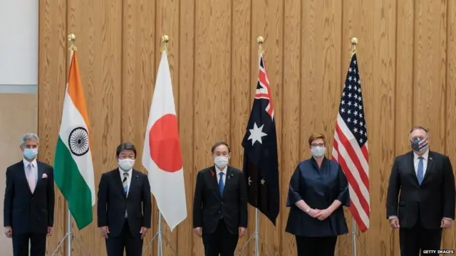 ਅਮਰੀਕਾ, ਭਾਰਤ, ਆਸਟਰੇਲੀ ਅਤੇ ਜਾਪਾਨ ਦਾ ਗਰੁੱਪ ਕੁਆਡ ਵਜੋਂ ਜਾਣਿਆ ਜਾਂਦਾ ਹੈ