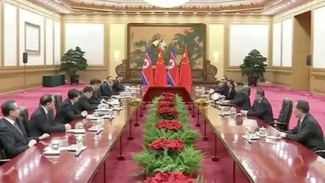 કિમ જોંગ ઉનની ચીનની મુલાકાત દરમિયાન.