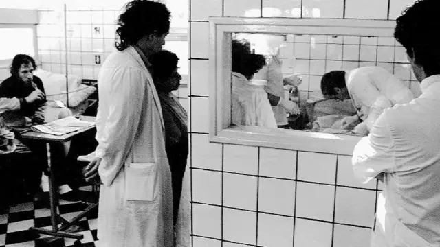 Un hospital en Buenos Aires, Argentina, con pacientes de de Sida.