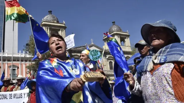 Manifestación boliviana en La Paz.
