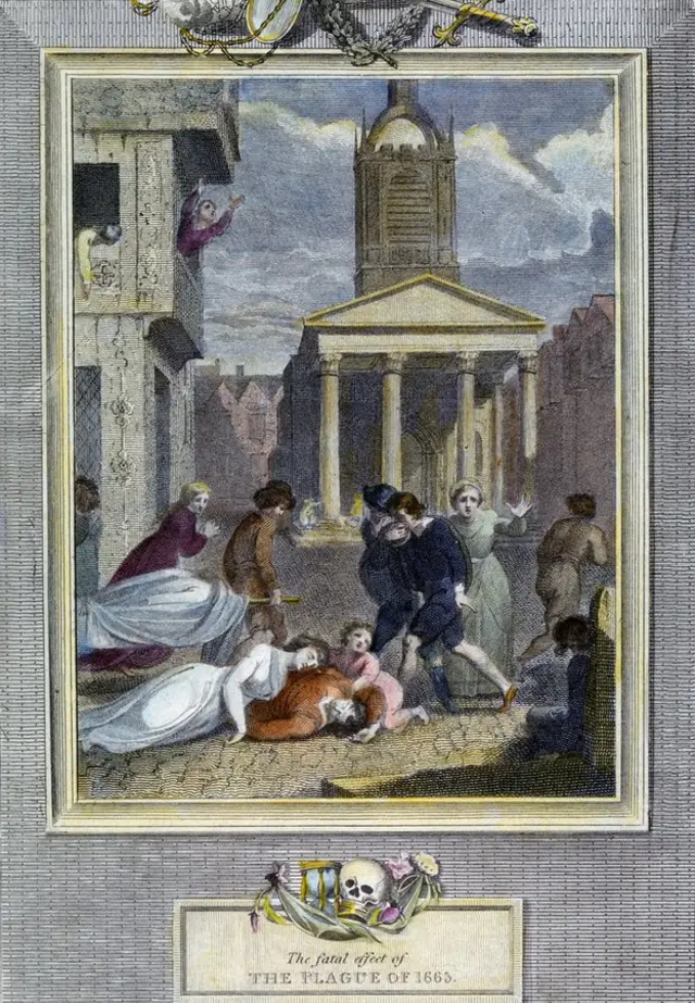 "El fatal efecto de la peste" dice esta ilustración.