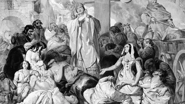 Ilustración sobre la peste negra