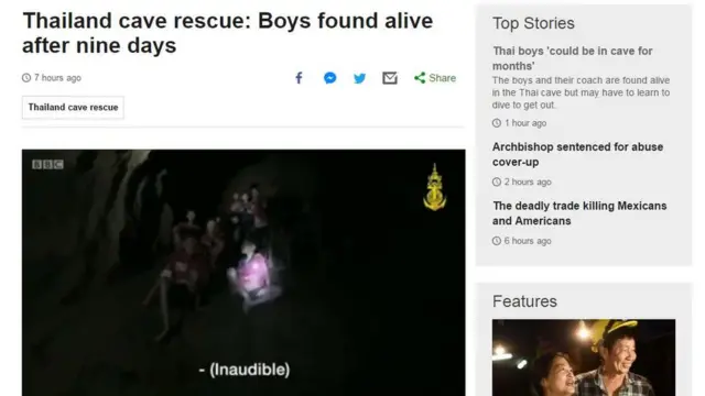 สื่อทั่วโลกรายงานการพบตัวทีมหมู่ป่าทั้ง 13 คน