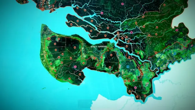 Foto peta hutan lindung di Batu Ampar, Kubu Raya, Kalbar.