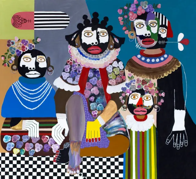 Un tableau de quatre personnages