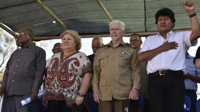 Harry "Pombo" Villegas junto al expresidente Boliviano, Evo Morales.