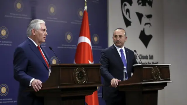 ABD Dışişleri Bakanı Rex Tillerson ile Dışişleri Bakanı Mevlüt Çavuşoğlu