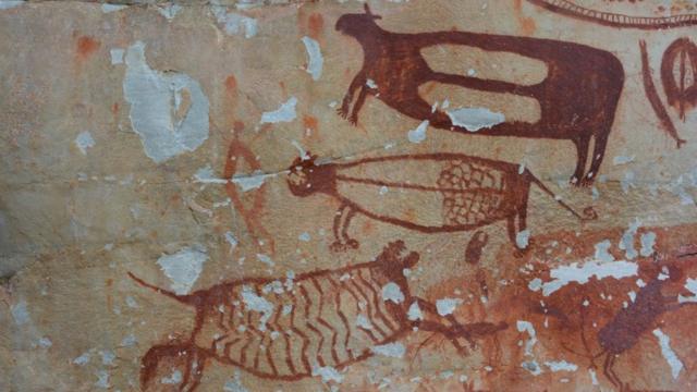 Jaguar en los murales de Chbiriquete.