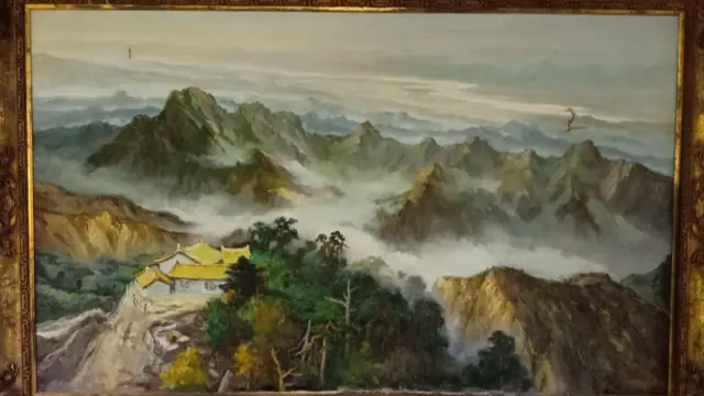 胡璉故居客廳牆壁上的華山圖