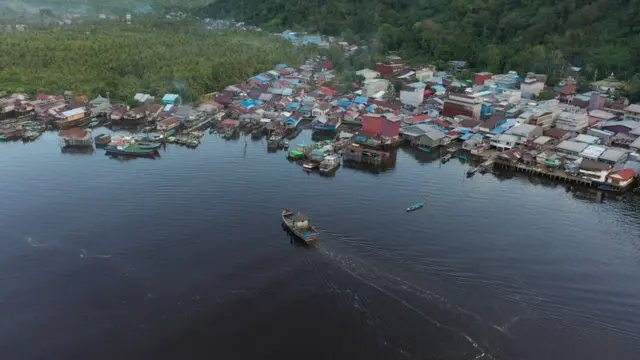 Desa Batu Ampar dari gambar udara.