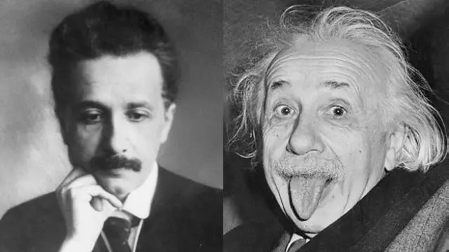 Duas fotos mostram Albert Einsteinsite de apostas smashmomentos diferentes da vida