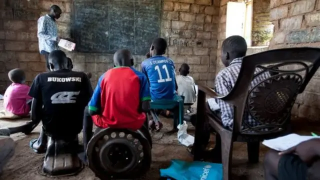 Güney Sudan'da bir okul