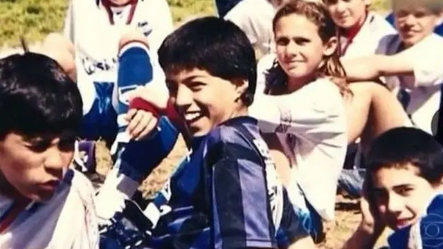 Atletico Madrid striker Luis Suarez playing for Nacional